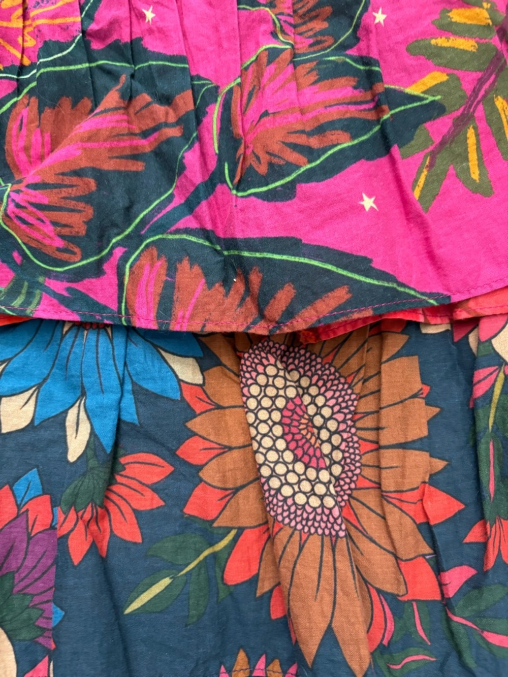 Farm Rio for Anthropologie cotton Floral Tiered Ruffle Skirt - Picture 3 of 7